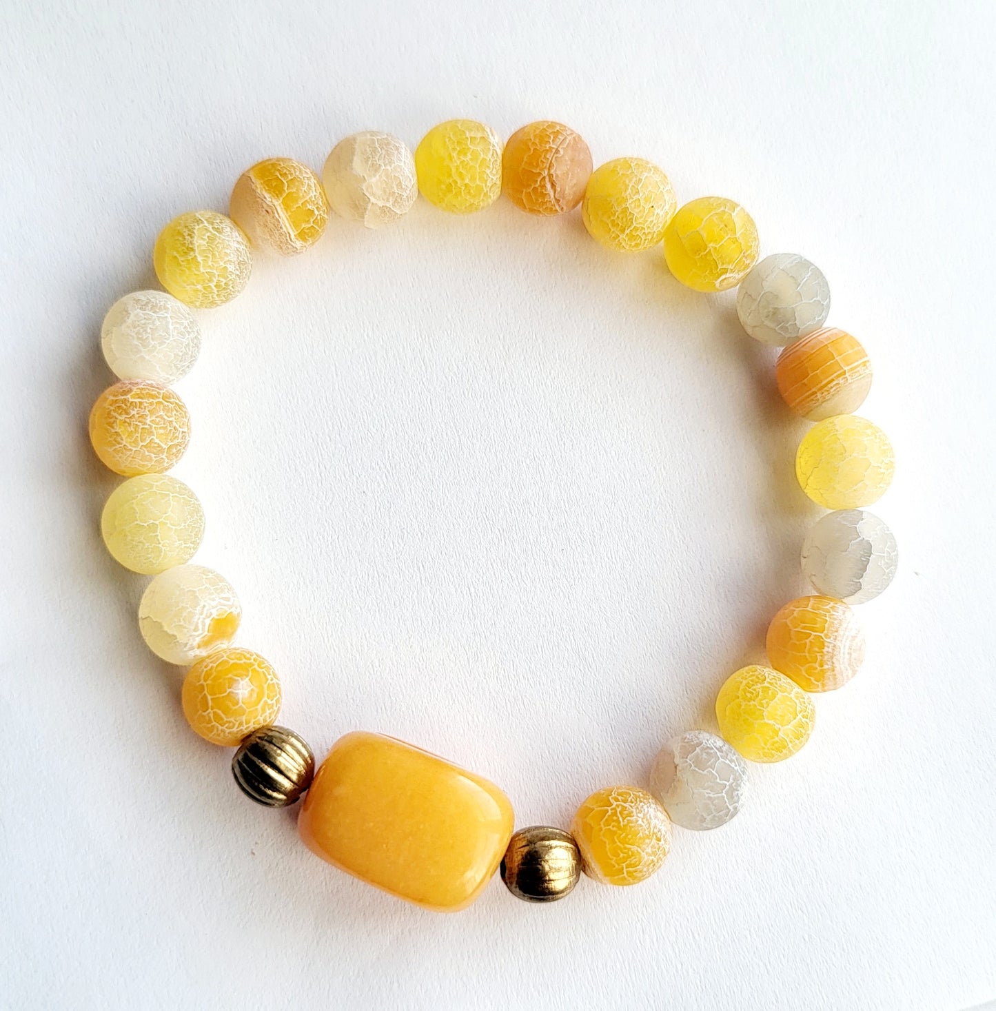 Orange Crackle Agate Bracelet