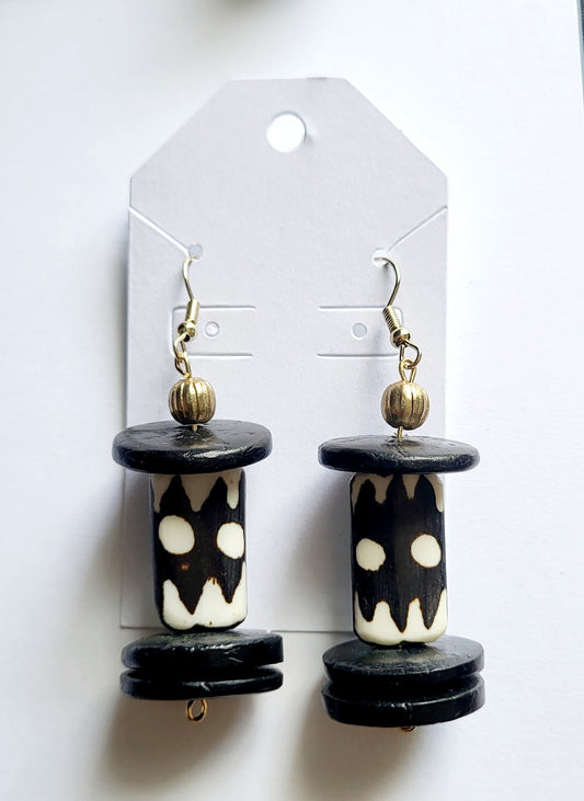 Batik Bone Earrings