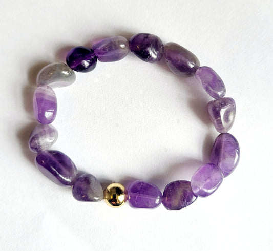 Amethyst Nugget Stretch Bracelet