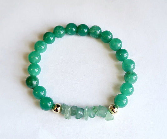 Green Agate Stretch Bracelet