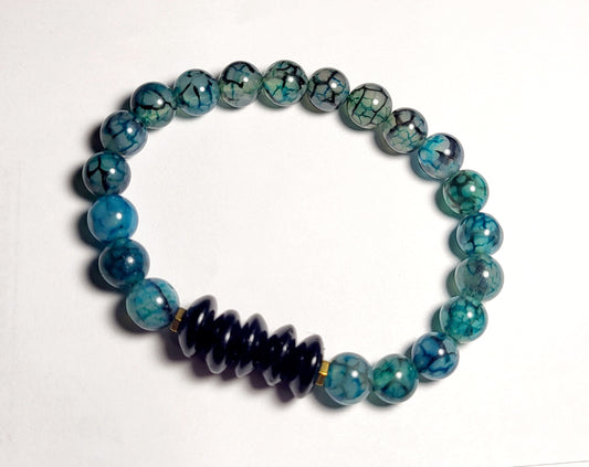 Dragon Vein Agate Stretch Bracelet